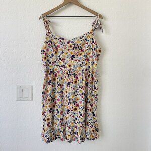 Old Navy Womens Floral Sunflower Dress XL Short Sleeveless Cottagecore Prairie